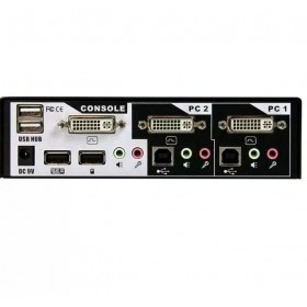 2-Port USB DVI KVM Switch with Audio & High Speed USB