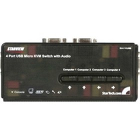 4-Port USB VGA KVM Switch with Audio and Cables
