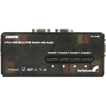 4-Port USB VGA KVM Switch with Audio and Cables