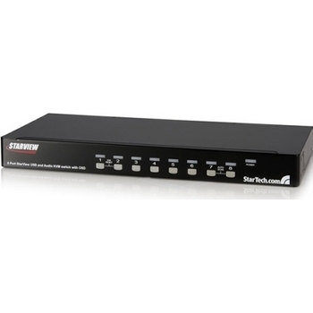 8-Port USB KVM Switch 1U RackMount with Audio Cables