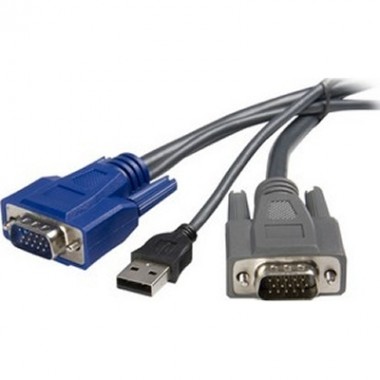 10-Foot USB VGA Ultra Thin 2-in-one KVM Switch Cable