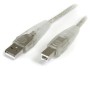 USB 2.0 Cable, 6-Foot Transparent USB A to USB B for Printers, Scanners, and External Hard Disk Drives