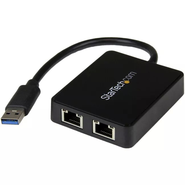 StarTech USB32000SPT 2-Port USB 3.0 Gigabit Ethernet LAN Adapter 10/100/1000