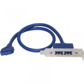 2-Port USB 3.0 A Female Slot Plate Adapter