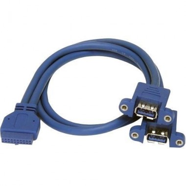 1.64-Foot 2-Port Panel Mount USB 3.0 to Motherboard Header F/f Cable