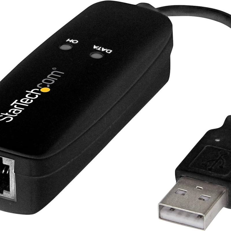 StarTech USB56KEMH2 USB 2.0 Fax Modem - 56K External Hardware Dial up V.92 Modem/Dongle/Adapter - Computer/Laptop Fax Modem - USB to Telephone Jack - USB Data Modem - Network Fax/CMR/POS