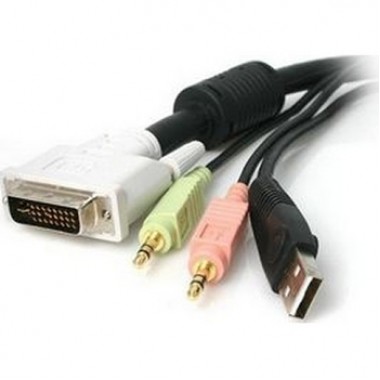 10-Foot 4in1 USB DVI Audio Microphone KVM Switch Cable