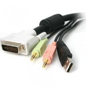 6-Foot 4- In-1 USB DVI KVM Cable with Audio and Microphone