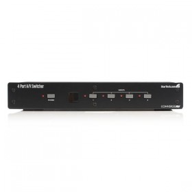 4-Port Component A/V Switcher Video Switch with RS-232