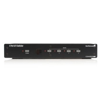 4-Port Component A/V Switcher Video Switch with RS-232