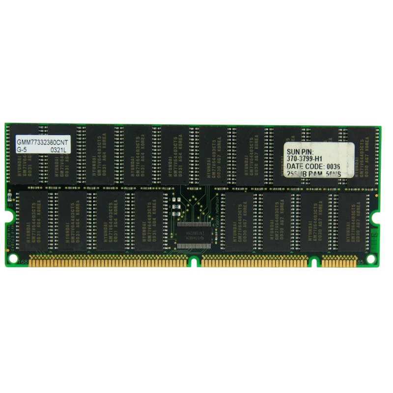 Sun Microsystems 370-3799 256MB 168-Pin 50ns 36-Chip 16-by-4 8K Buffered ECC EDO DIMM X7039A