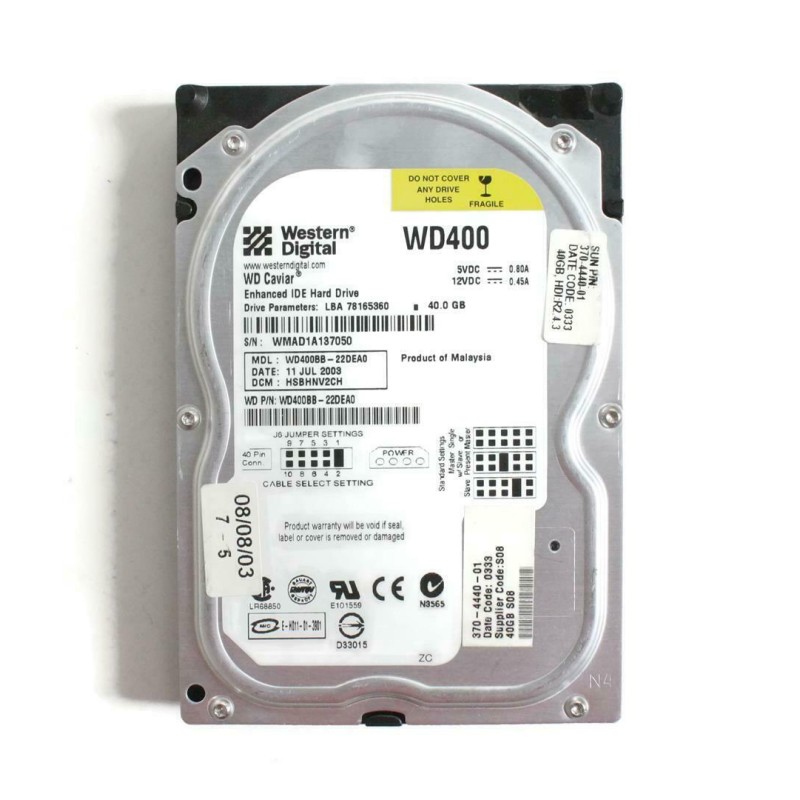 Sun Microsystems 370-4440 40GB 7200RPM Ultra ATA Disk Drive