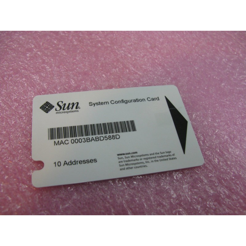 Sun Microsystems 370-5155 System Configuration Card