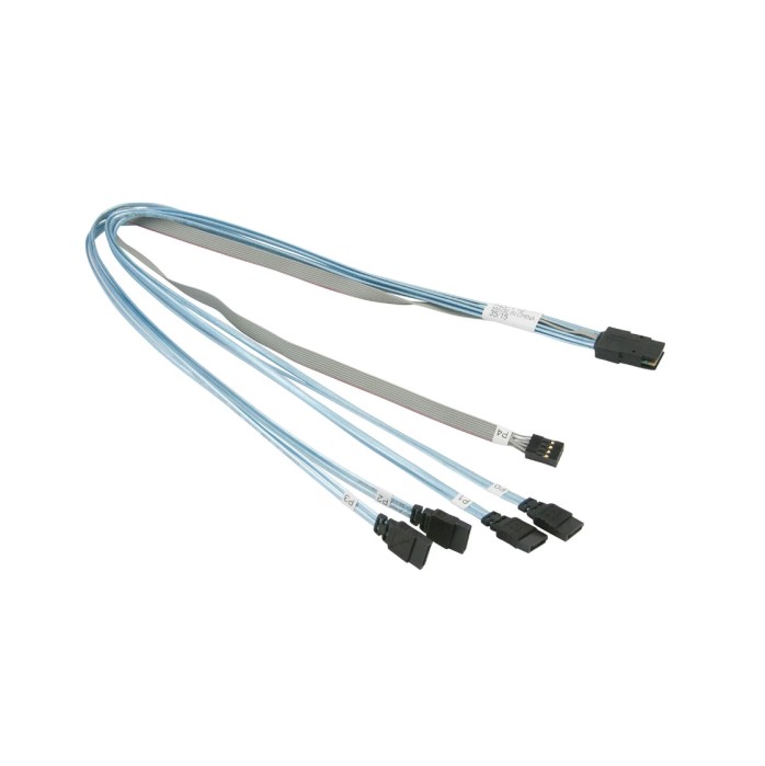 Supermicro CBL-0097L-02 0.5m Mini-SAS to 4x SATA Internal Cable