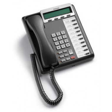 10-Button Business Office Telephone, Black, Charcoal