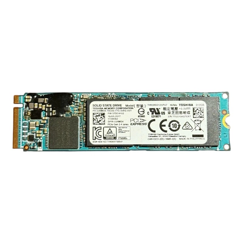Toshiba THNSN5512GPU7 512GB M.2 NVMe SSD 2280 - High Performance Storage Drive