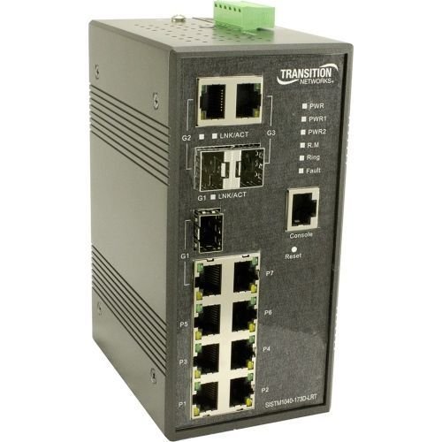 Transition Networks SISTM1040-173D-LRT Managed Industrial Switch, Rugged Enclosure
