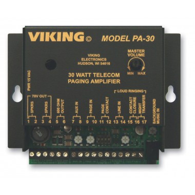 Viking 30W Paging Amplifier with Loud Ringer