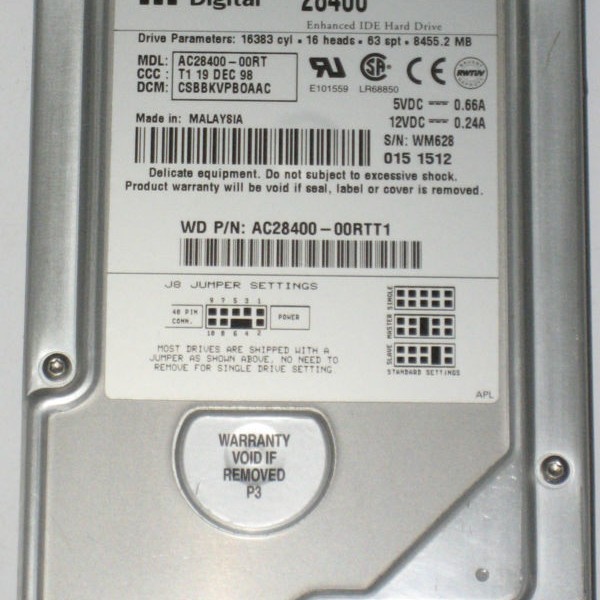 Western Digital AC28400-00RT 8.4 GB, Internal, 5400 RPM, 3.5 Hard Drive