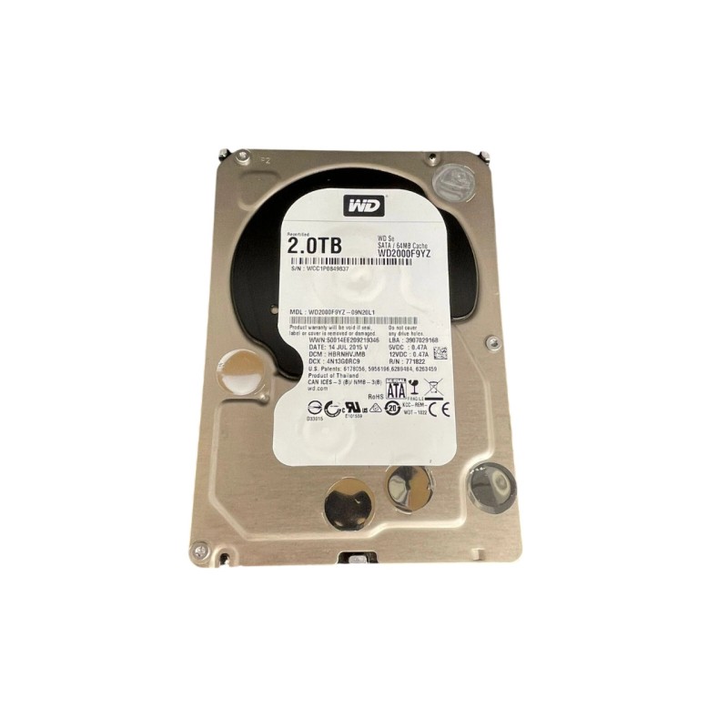 Western Digital WD2000F9YZ 2TB SE SATA 7200 RPM 64MB Cache 3.5-Inch 6Gb/s Hard Drive