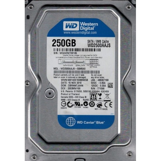 Western Digital WD2500AAJS 250GB SATA Hard Drive HDD