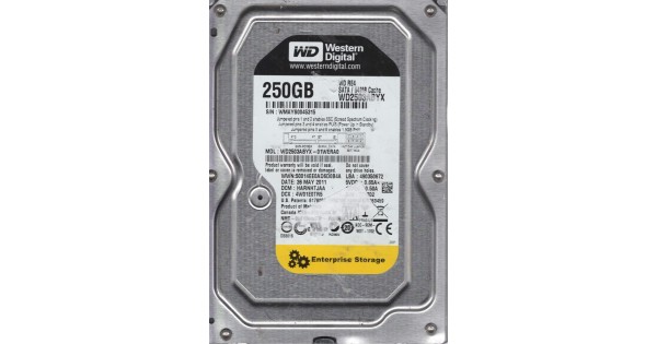 Western Digital WD2503ABYX-01WERA0 250GB 7200 RPM 64MB Cache SATA 3.0Gb ...