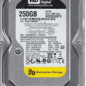 250GB WD RE4 SATA/64MB Cache SATA Hard Drive HDD 3.5-Inch 7200RPM