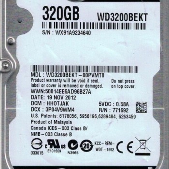 SATA 7200 RPM 320GB Scorpio Black Laptop Hard Drive