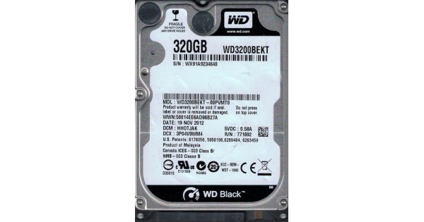 Western Digital WD3200BEKX-22B7WT0 DCM:HHOTJAK 320gb 2.5" Sata hard drive 