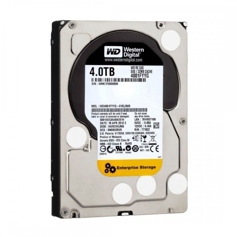 Western Digital WD4001FYYG 4TB SAS 7200 RPM Hard Disk Drive HDD with 32MB  Cache, 3.5-Inch 6gb/s